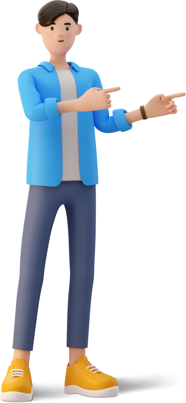 Blue Shirt Man 3D Illustration